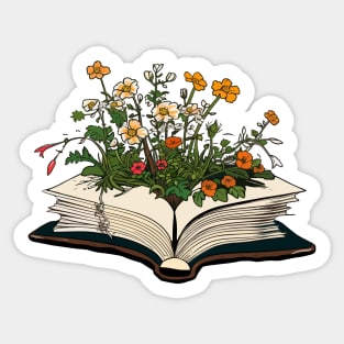 Flowers growing from book Sticker